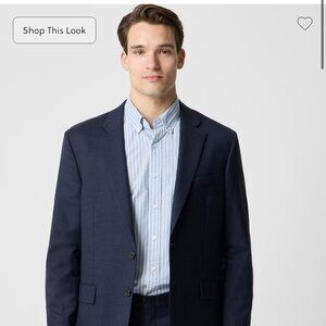 J. Crew Thompson Suit Wool Heathered Navy 2 Piece Men's Suit Slim 40S & 31x32